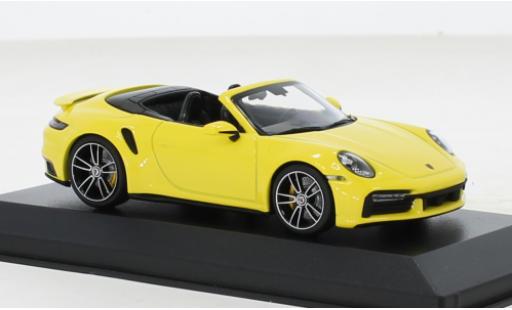 Miniature Porsche 992 Turbo s 1/43 Minichamps 911  Turbo S Cabriolet jaune 2020 Porsche 992 Turbo s 1/43 Minichamps 911  Turbo S Cabriolet jaune 2020 miniature
