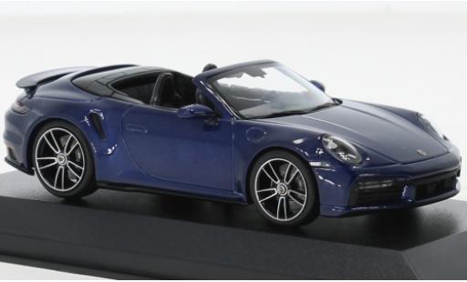 Porsche 992 Turbo s 1/43 Minichamps 911  Turbo S cabriolet metallise bleu foncé 2020 miniature