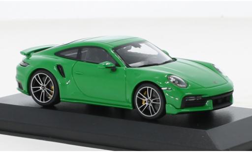 Porsche 992 Turbo s 1/43 Minichamps 911  Turbo S verte 2021 miniature