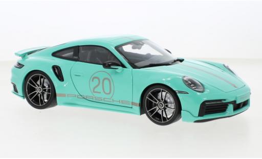 Miniature Porsche 992 Turbo s 1/18 Minichamps 911  Turbo S Sport Design verte 2021 Porsche 992 Turbo s 1/18 Minichamps 911  Turbo S Sport Design verte 2021 miniature