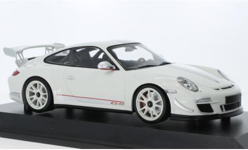 Miniature Porsche 997 GT3 RS 1/18 Minichamps 911 (/II) 4.0 blanche 2011 Porsche 997 GT3 RS 1/18 Minichamps 911 (/II) 4.0 blanche 2011 miniature