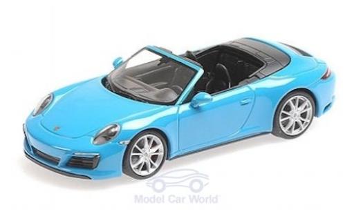 Porsche 991 1/43 Minichamps 911 (.2) Carrera 4 Cabriolet bleue 2016 miniature