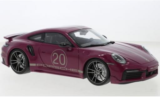 Porsche 992 Turbo s 1/18 Minichamps 911  Turbo S Sport Design rouge 2021 1:18 miniature