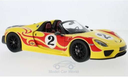 Miniature Porsche 918 1/18 Minichamps Spyder jaune/rouge Weissach-Package No.2 2015 Weissach Package Porsche 918 1/18 Minichamps Spyder jaune/rouge Weissach-Package No.2 2015 Weissach Package miniature