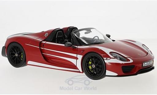 Miniature Porsche 918 1/18 Minichamps Spyder Weissach Package rouge/blanche 2015 Porsche 918 1/18 Minichamps Spyder Weissach Package rouge/blanche 2015 miniature