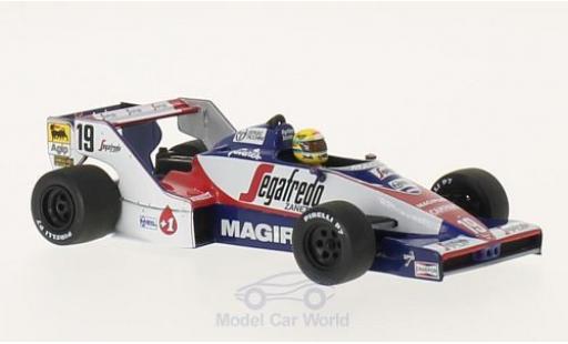 Miniature Toleman HART 1/43 Minichamps Hart TG 183B No.19 Segafredo Formel 1 GP Brasilien 1984 Ayrton Senna Collection A.Senna Toleman HART 1/43 Minichamps Hart TG 183B No.19 Segafredo Formel 1 GP Brasilien 1984 Ayrton Senna Collection A.Senna miniature