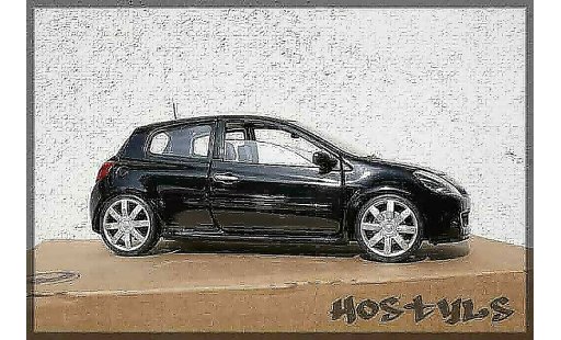 Renault Clio 3 RS 1/18 Solido noire preparee tuning miniature