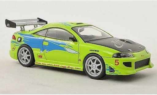 Mitsubishi Eclipse Base 1/43 Greenlight Tuning verte avec Dekor Fast & Furious 1995 miniature