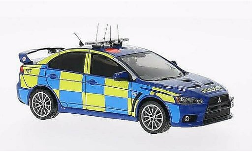 Mitsubishi Lancer Evolution X 1/43 IXO EVO UK Police bleu 2008 miniature