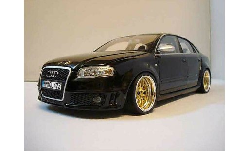 Audi RS4 berline 1/18 Minichamps noire jantes bbs miniature