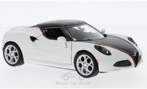 Miniature Alfa Romeo 4C 1/24 Motormax matt-blanche/matt-noire Alfa Romeo 4C 1/24 Motormax matt-blanche/matt-noire miniature