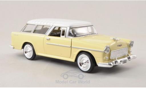 Miniature Chevrolet Bel Air 1/24 Motormax Nomad jaune/blanche 1955 Chevrolet Bel Air 1/24 Motormax Nomad jaune/blanche 1955 miniature