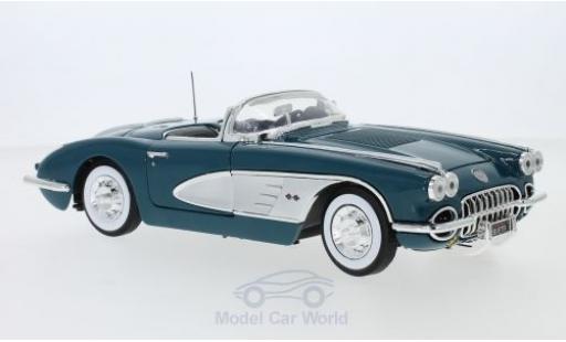 Chevrolet Corvette 1/18 Motormax C1 türkis/grise 1958 miniature