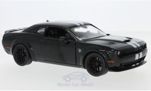 Dodge Challenger 1/24 Motormax SRT Hellcat noire/blanche 2018 miniature
