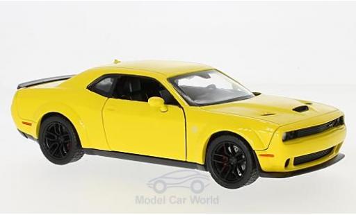 Dodge Challenger 1/24 Motormax SRT Hellcat Wide-Body jaune 2018 miniature