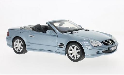 Miniature Mercedes Classe SL 1/18 Motormax SL 500 (R230) metallise bleue 2002 Mercedes Classe SL 1/18 Motormax SL 500 (R230) metallise bleue 2002 miniature