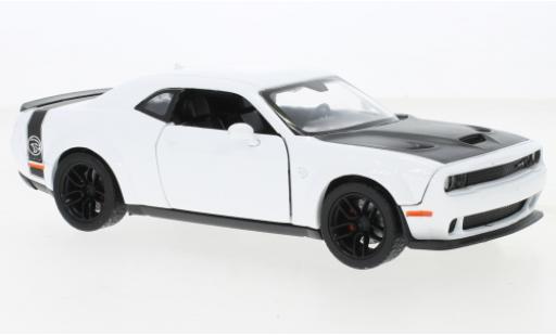Dodge Challenger 1/24 Motormax SRT Hellcat Widebody blanche/noire 2018 miniature