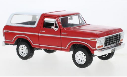 Miniature Ford Bronco 1/24 Motormax Custom rouge/blanche 1978 Ford Bronco 1/24 Motormax Custom rouge/blanche 1978 miniature