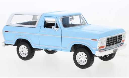 Miniature Ford Bronco 1/24 Motormax Ranger XLT bleu/blanche 1978 Ford Bronco 1/24 Motormax Ranger XLT bleu/blanche 1978 miniature