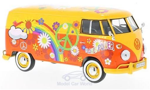 Volkswagen T1 B 1/24 Motormax jaune/Dekor Flower Power miniature