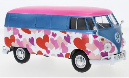 Miniature Volkswagen T1 1/24 Motormax Kasten metallise bleue/Dekor Volkswagen T1 1/24 Motormax Kasten metallise bleue/Dekor miniature