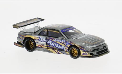 Miniature Nissan Silvia S13-R Kaido Drift V1 violette/grise 1/64 Mini GT