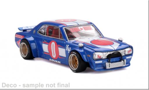 Nissan Skyline 1/64 Mini GT GT-R (KPGC10) bleue/Dekor 1969 1:64 miniature
