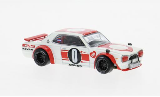 Nissan Skyline 1/64 Mini GT GT-R (KPGC10) blanche/rouge 1969 1:64 miniature