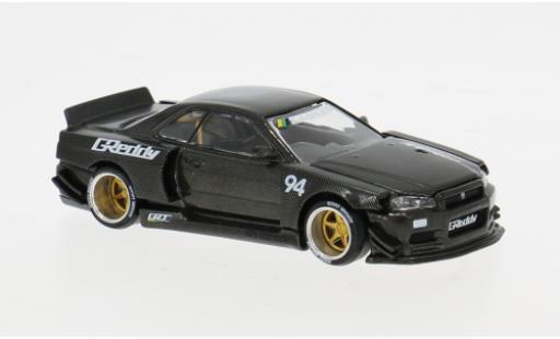Miniature Nissan Skyline GT-R (R34) Kaido Works GReddy V2 grise 1999 1/64 Mini GT