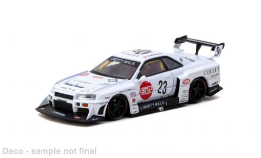 Nissan Skyline 1/64 Tarmac Works GTR (R34) blanche 2025 #23 1:64 miniature