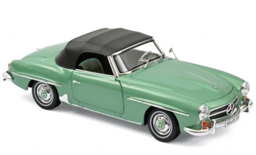Miniature Mercedes 190 1/18 Norev SL (W121 BII) metallise verte 1957 SoftTop couché ein Mercedes 190 1/18 Norev SL (W121 BII) metallise verte 1957 SoftTop couché ein miniature