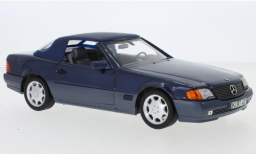 Miniature Mercedes 500 1/18 Norev SL (R129) metallise bleue 1989 Mercedes 500 1/18 Norev SL (R129) metallise bleue 1989 miniature