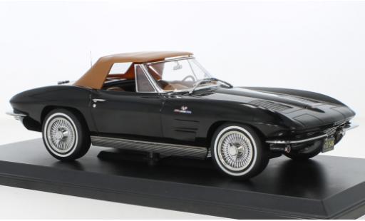 Miniature Chevrolet Corvette 1/18 Norev Sting Ray Cabriolet (C2) noire/marron 1963 Chevrolet Corvette 1/18 Norev Sting Ray Cabriolet (C2) noire/marron 1963 miniature