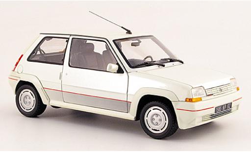 Renault 5 GT Turbo 1/18 Norev Supercinq GT Turbo Ph. I metallise blanche 1986 1:18 miniature