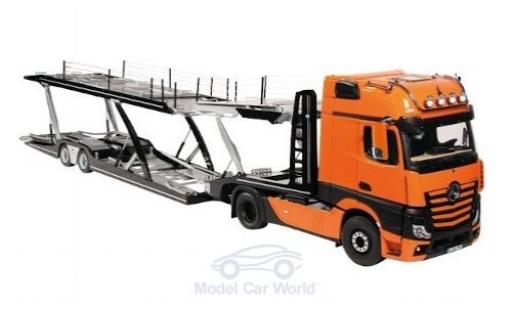 Miniature Mercedes Actros 1/18 NZG GigaSpace 4X2 FH25 orange/noire Autotransporter Mercedes Actros 1/18 NZG GigaSpace 4X2 FH25 orange/noire Autotransporter miniature
