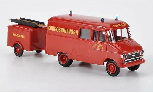 Opel Blitz Type A 1/87 Brekina fourgon avec Anhanger Falck Korrosionsvogn miniature