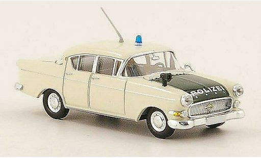 Opel Kapitan P2.5 1/87 Brekina P 2.5 Police blanche/verte miniature
