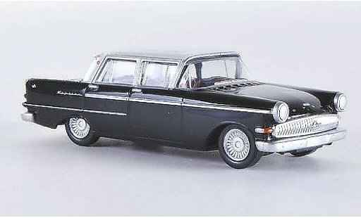 Opel Kapitan P2.6 1/87 Herpa noire/blanche miniature