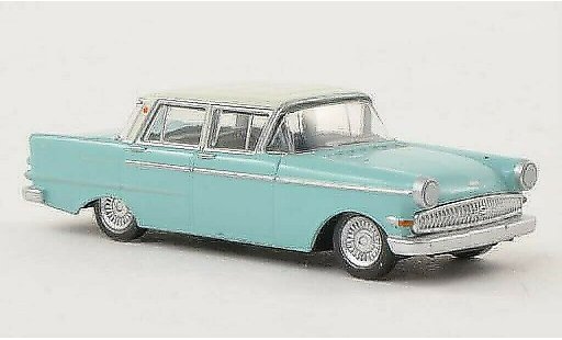 Opel Kapitan P2.6 1/87 Herpa turquoise/grise miniature