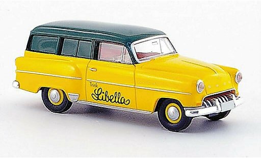 Opel Olympia Base 1/87 Brekina Caravan Libella jaune/verte miniature
