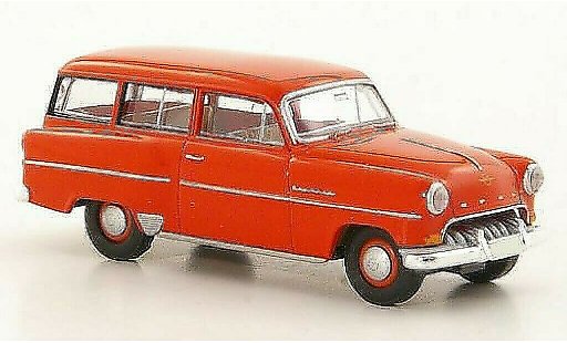 Opel Olympia Rekord 1/87 Brekina Caravan rouge miniature