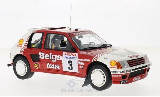 Miniature Peugeot 205 Rallye 1/18 Ottomobile T16 Gruppe B No.3 Belga Rallye Ypres 1985 B.Darniche/A.Mahe Peugeot 205 Rallye 1/18 Ottomobile T16 Gruppe B No.3 Belga Rallye Ypres 1985 B.Darniche/A.Mahe miniature