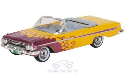 Miniature Chevrolet Impala 1/87 Oxford Cabriolet jaune/metallise violetteee 1961 Hot Rod Chevrolet Impala 1/87 Oxford Cabriolet jaune/metallise violetteee 1961 Hot Rod miniature