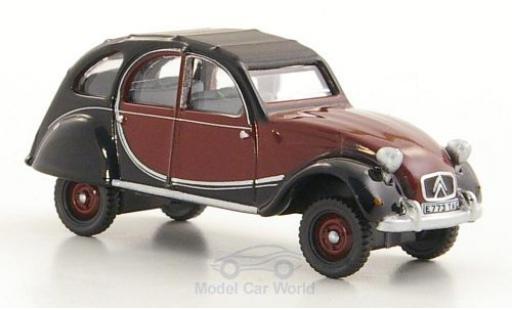 Citroen 2CV 1/76 Oxford Charleston rouge/noire RHD 1963 miniature