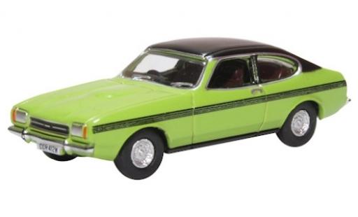 Ford Capri 1/76 Oxford MKII verte/matt-noire RHD miniature