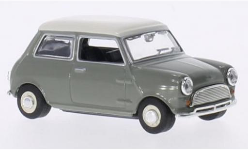Mini Cooper 1/43 Oxford grise/blanche RHD miniature