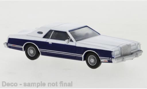 Miniature Lincoln Continental 1/87 PCX87 Mark V blanche/metallise bleue 1977 Lincoln Continental 1/87 PCX87 Mark V blanche/metallise bleue 1977 miniature