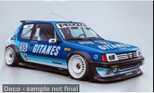 Miniature Peugeot 205 GTi bleue/Dekor 1990 1/18 Solido