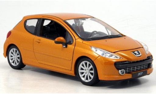 Miniature Peugeot 207 1/24 Welly orange 1:24 Peugeot 207 1/24 Welly orange 1:24 miniature