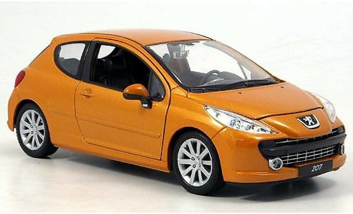 Peugeot 207 Base 1/24 Welly orange miniature